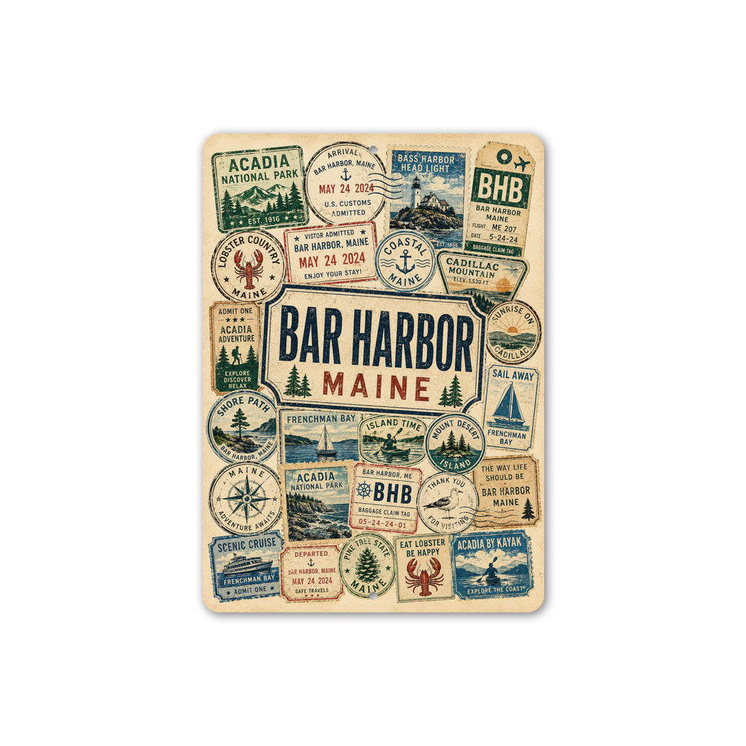 Bar Harbor Maine Rustic Sign