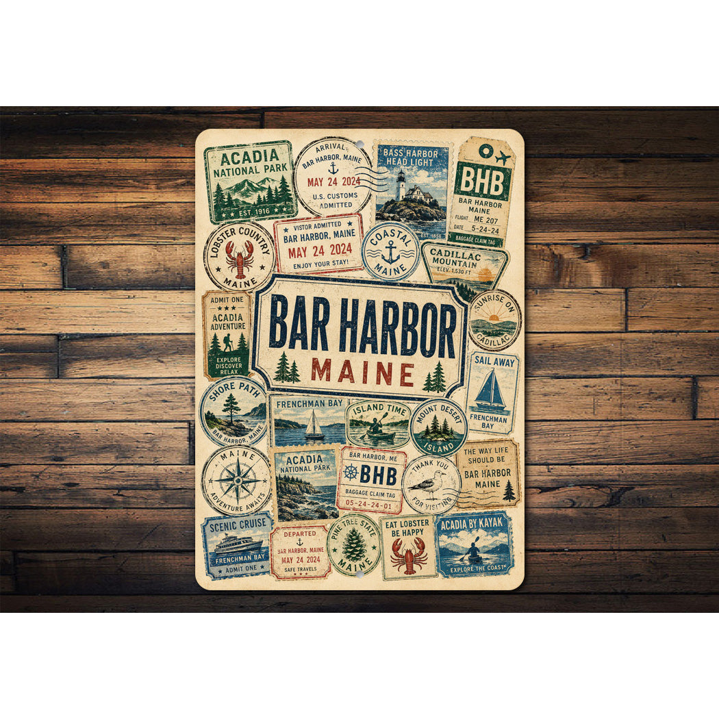 Bar Harbor Maine Rustic Sign