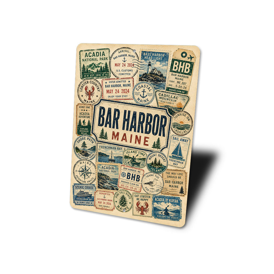 Bar Harbor Maine Rustic Sign