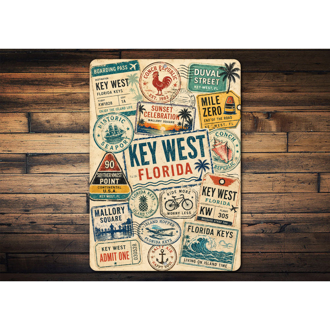 Key West Rustic Stamps Sign