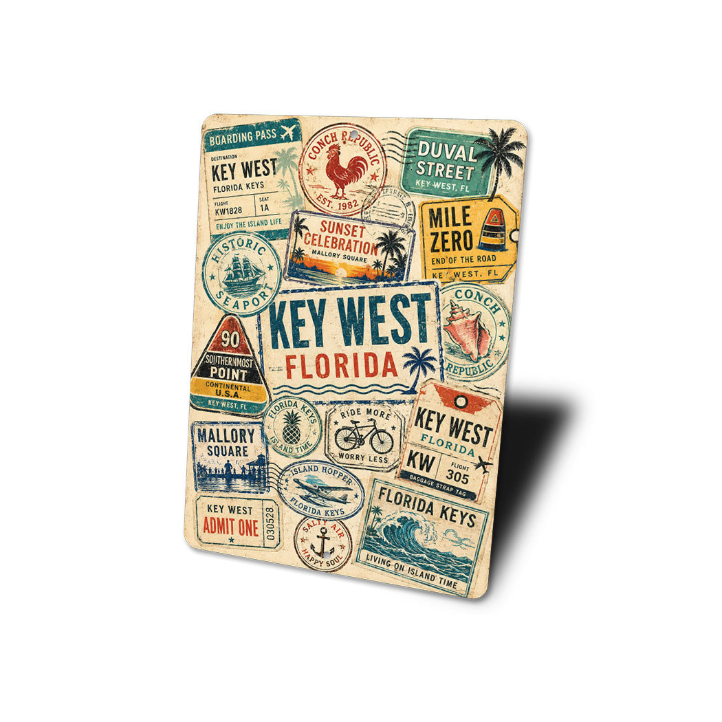 Key West Rustic Stamps Sign