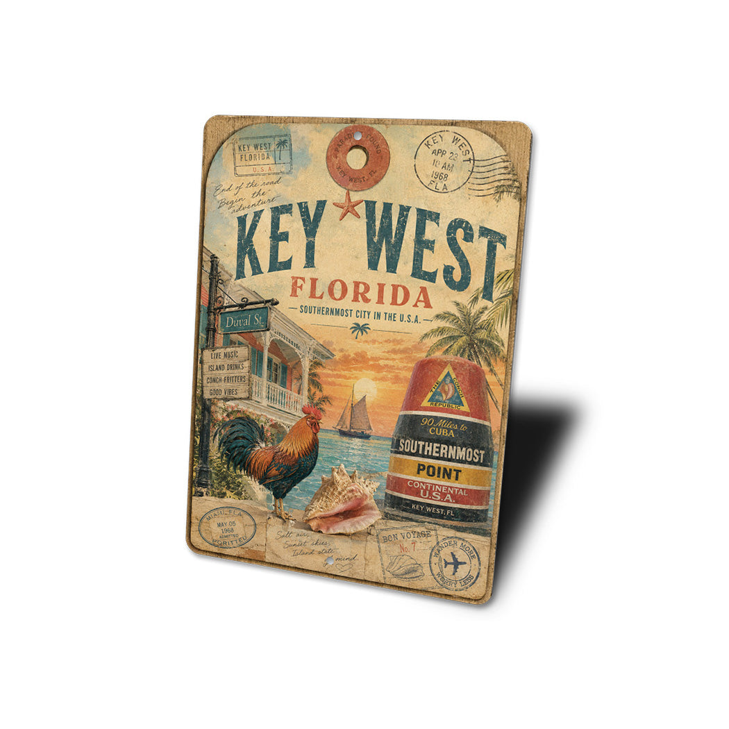 Key West Buoy and Rooster Sign