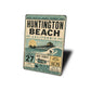 Huntington Beach Bus Ticket Rustic Sign