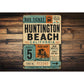 Huntington Beach Bus Rustic Sign