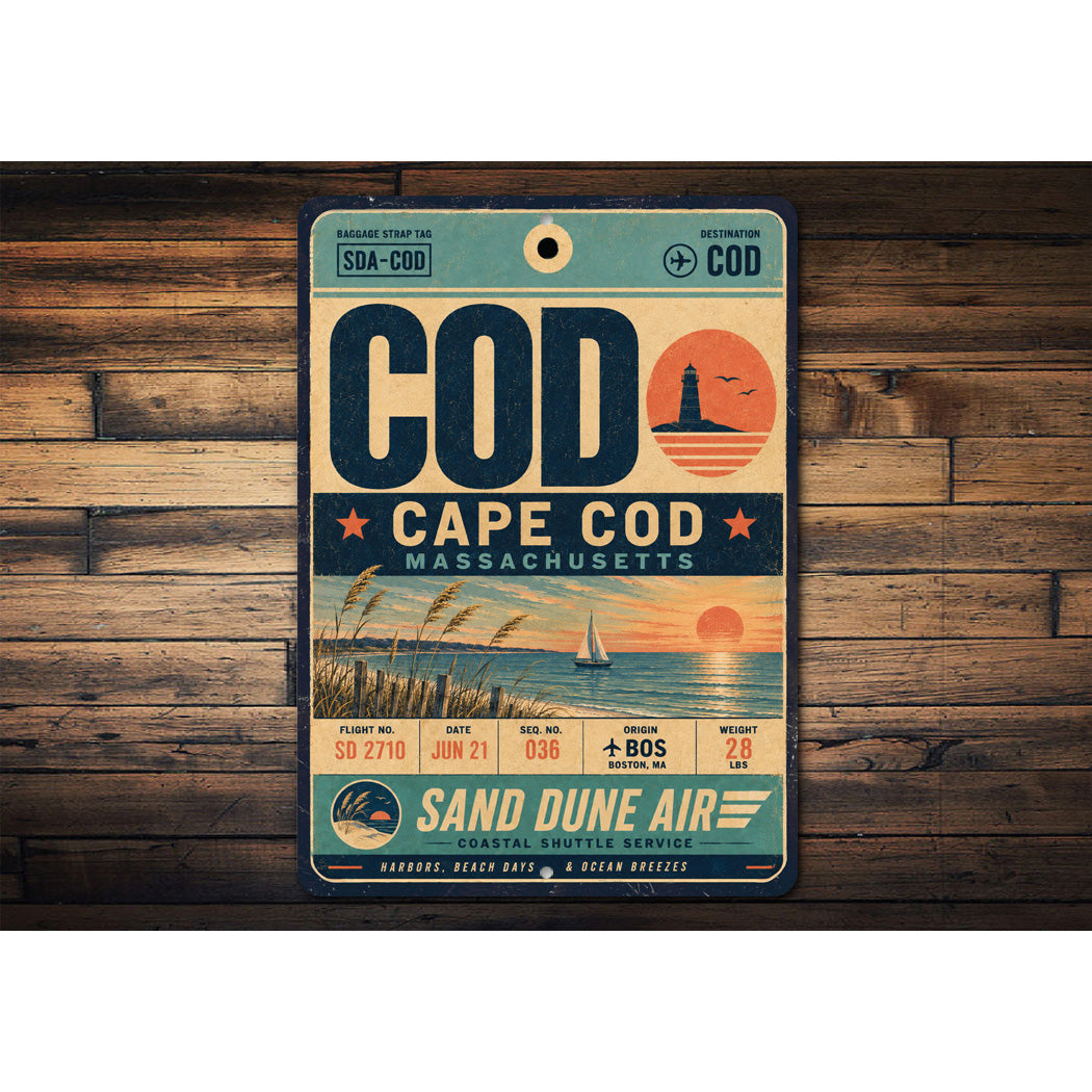 Cape Cod Sunset Rustic Sign
