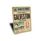 Galveston Bus Ticket Rustic Sign