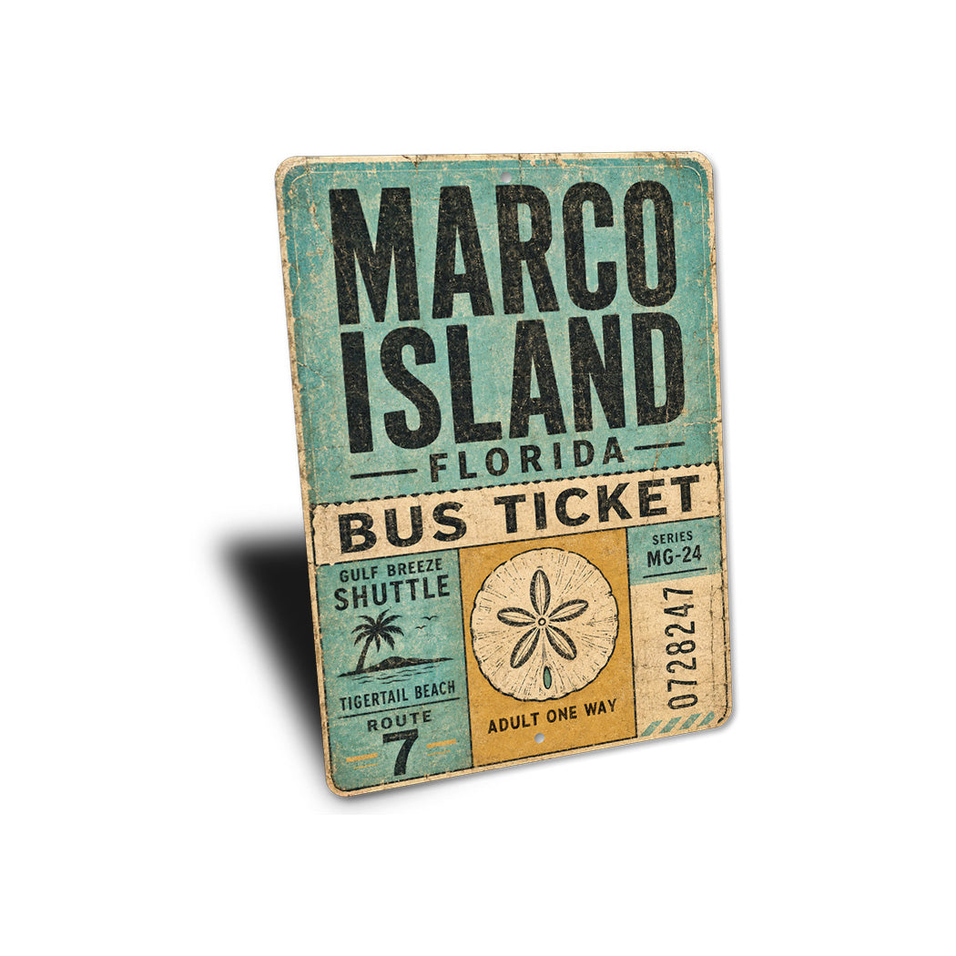 Marco Island Sea Dollar Rustic Sign