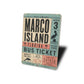 Marco Island Bus Ticket Rustic Sign