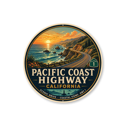 Pacific Coast Scenic Highway Round Sign