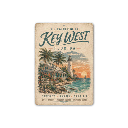 Rather be in Key West Salt Air Sign