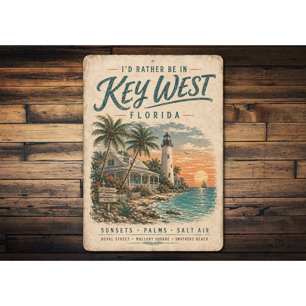 Rather be in Key West Salt Air Sign