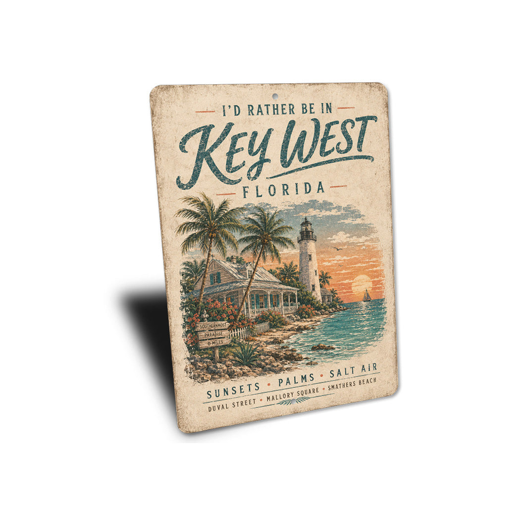 Rather be in Key West Salt Air Sign