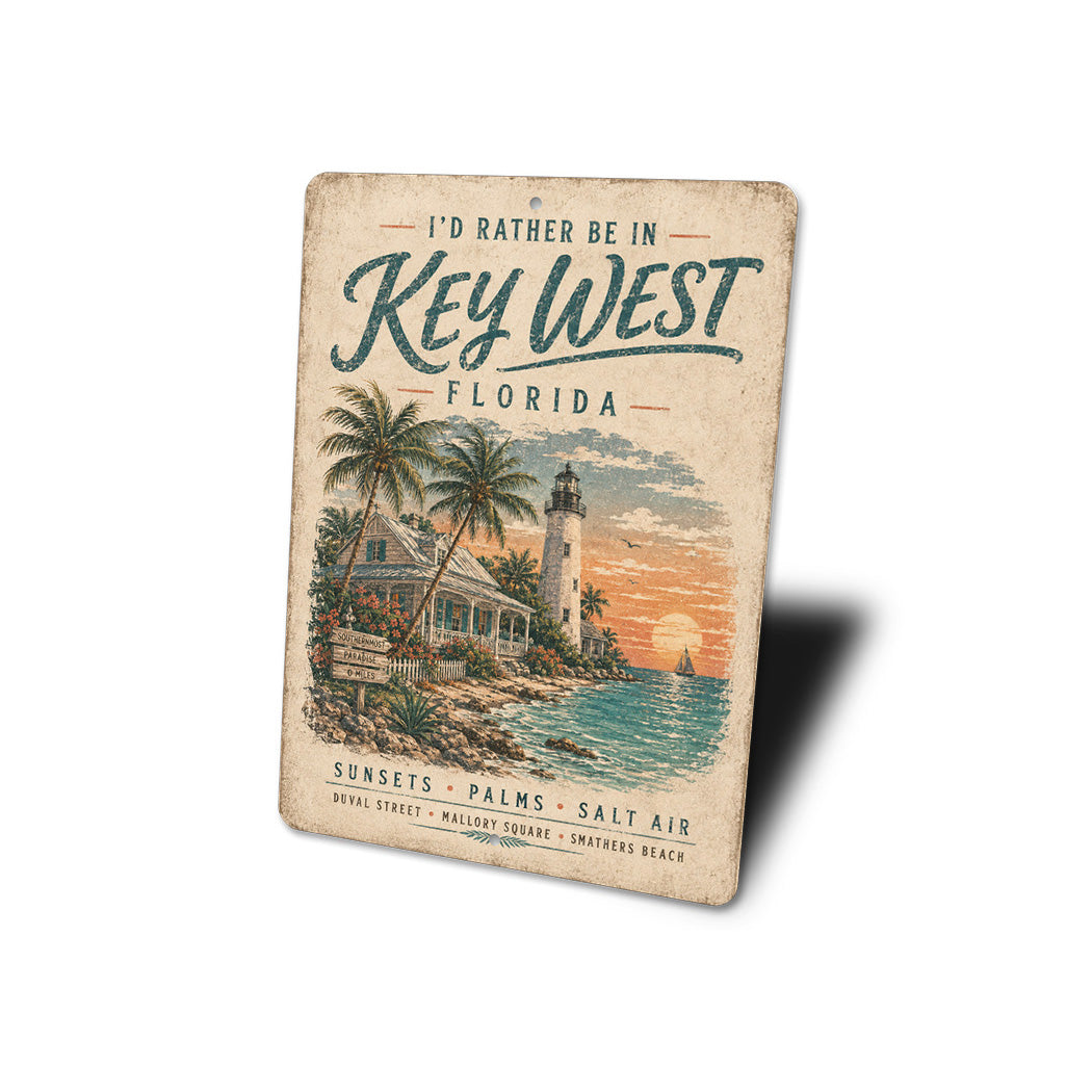 Rather be in Key West Salt Air Sign