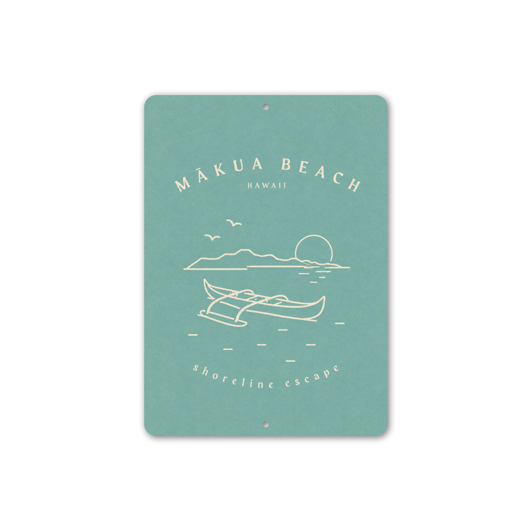 Makua Beach Shoreline Escape Sign