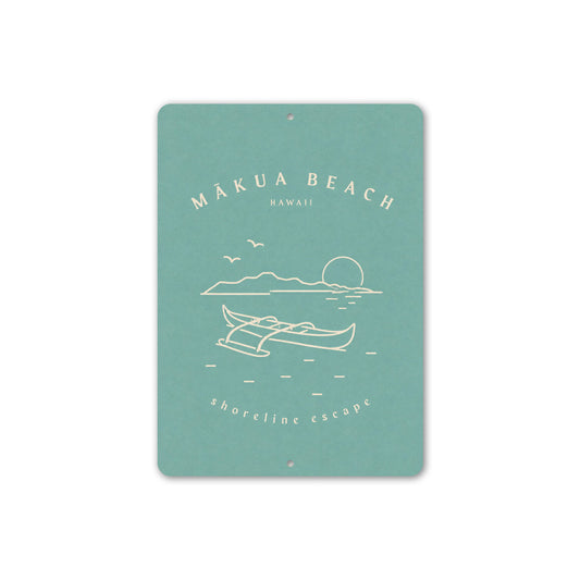 Makua Beach Shoreline Escape Sign