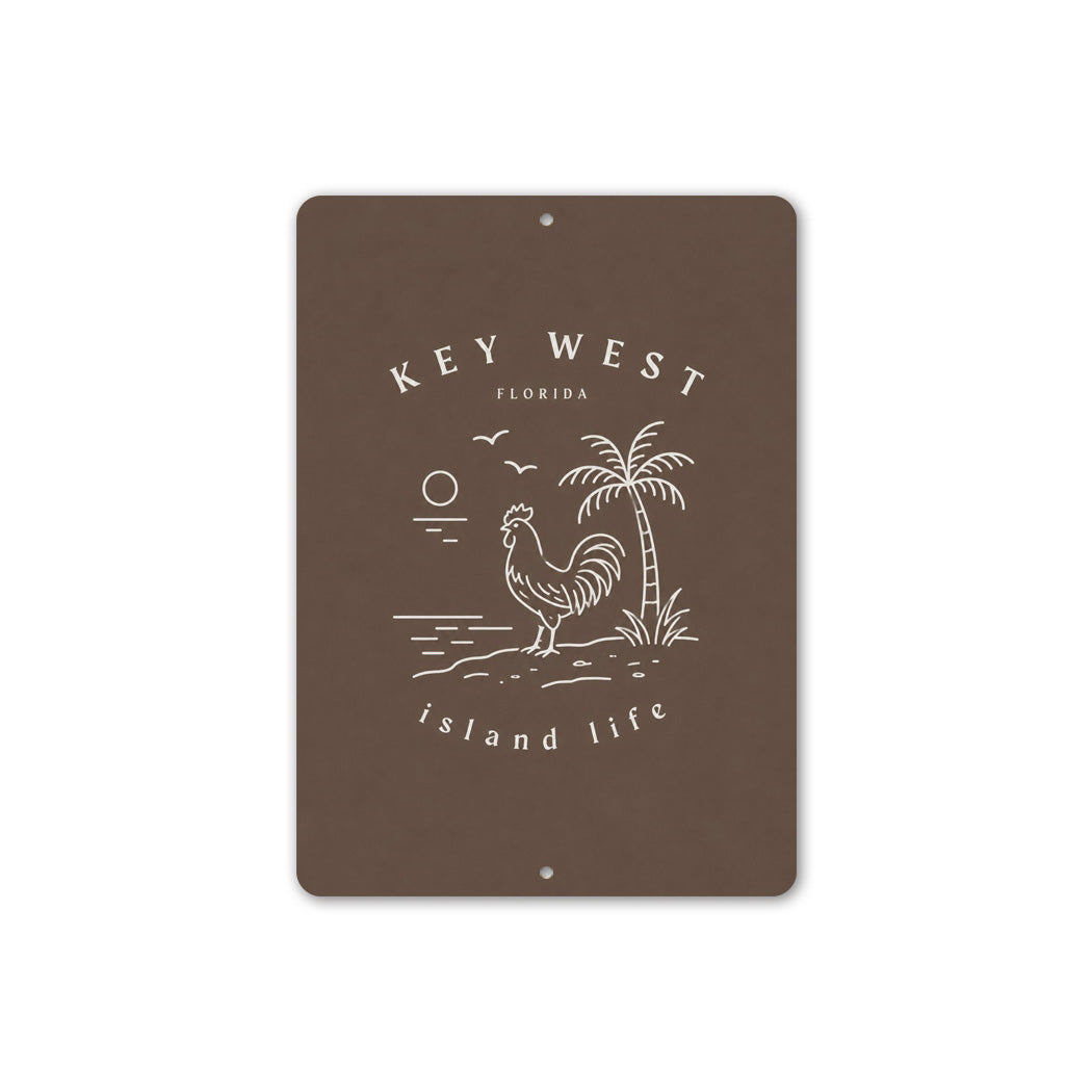 Island Life Key West Rooster Sign