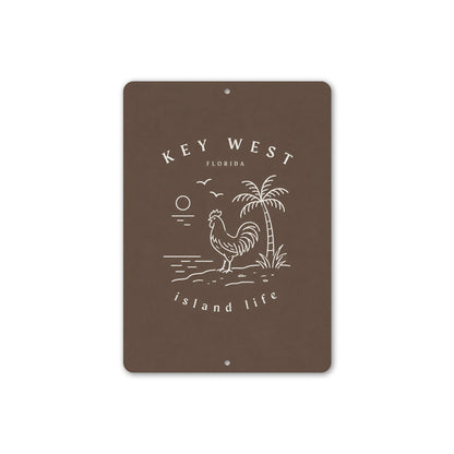 Island Life Key West Rooster Sign