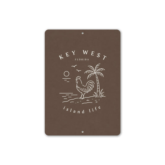 Island Life Key West Rooster Sign