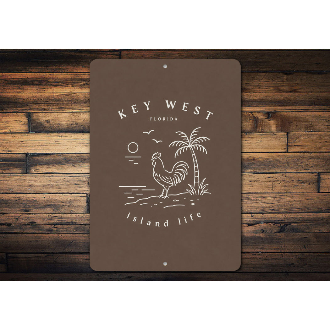 Island Life Key West Rooster Sign