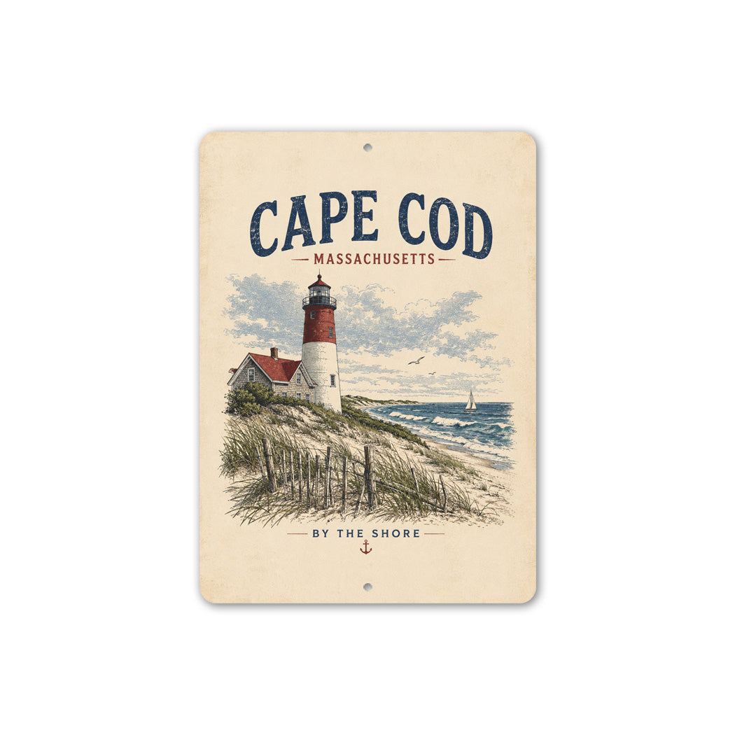 Cape Cod Lighthouse by the Shore Sign