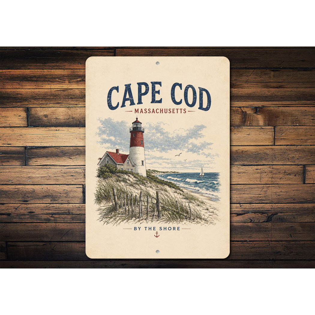 Cape Cod Lighthouse by the Shore Sign