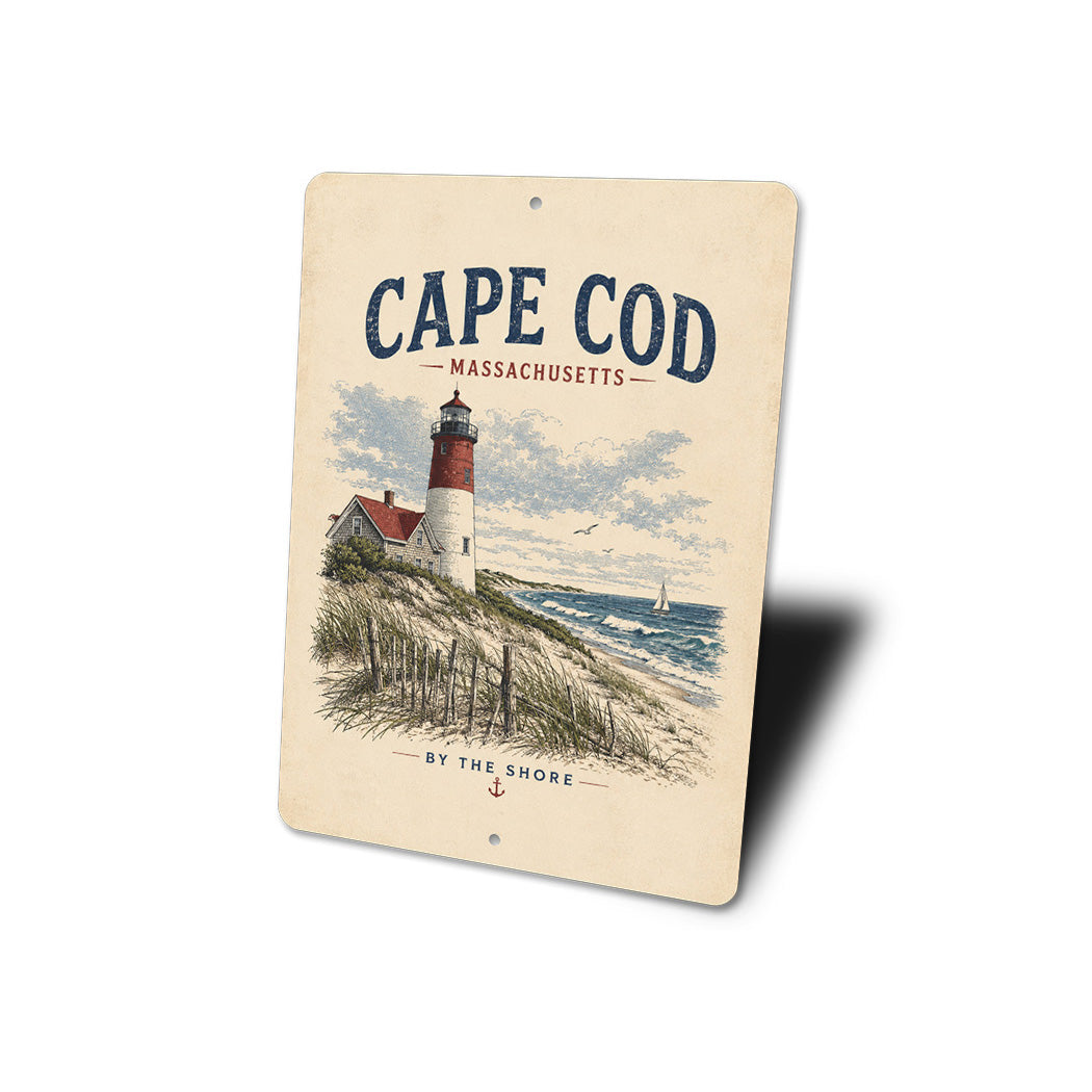 Cape Cod Lighthouse by the Shore Sign