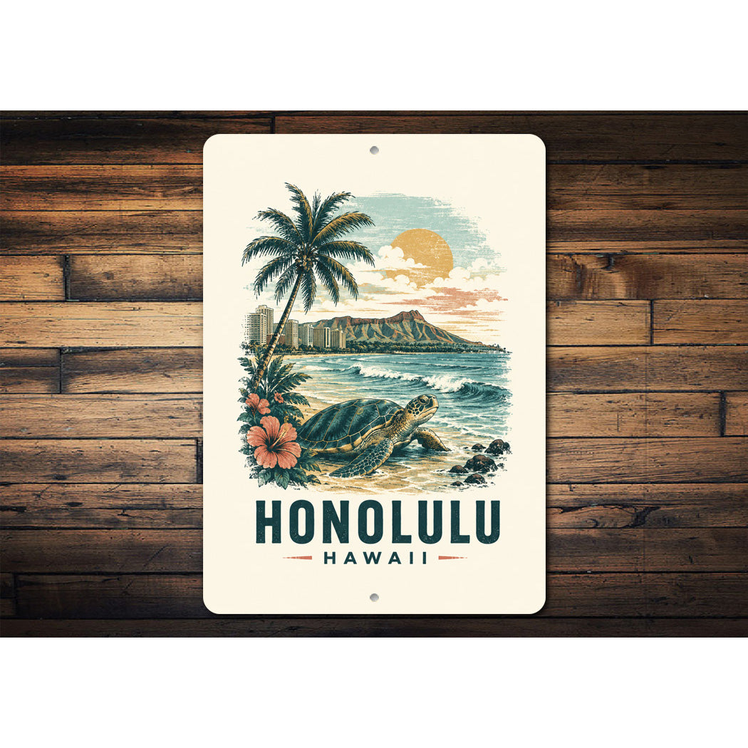 Honolulu Turtle Sign