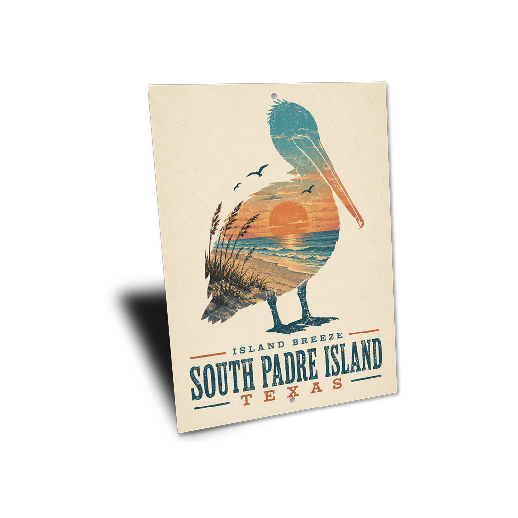 South Padre Pelican Sunset Sign