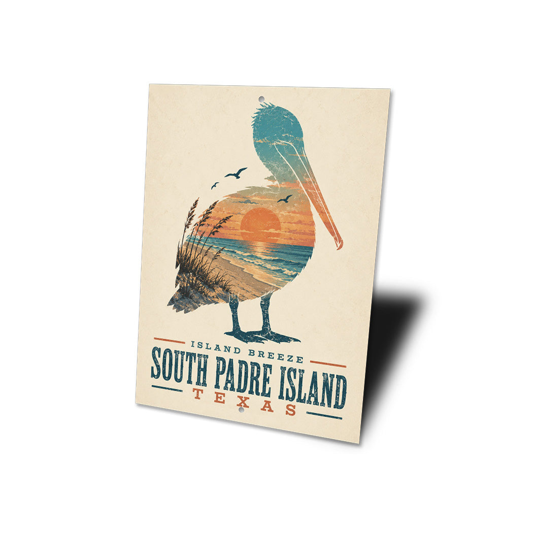 South Padre Pelican Sunset Sign
