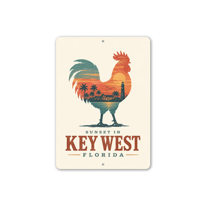 Sunset in Key West Rooster Sign