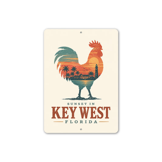 Sunset in Key West Rooster Sign
