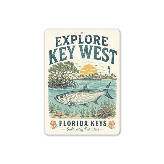 Explore Florida Keys Saltwater Paradise Sign