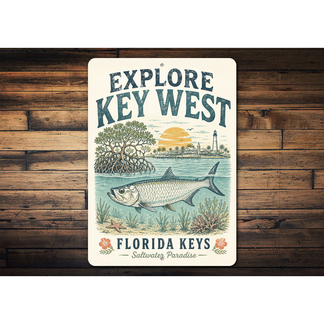 Explore Florida Keys Saltwater Paradise Sign