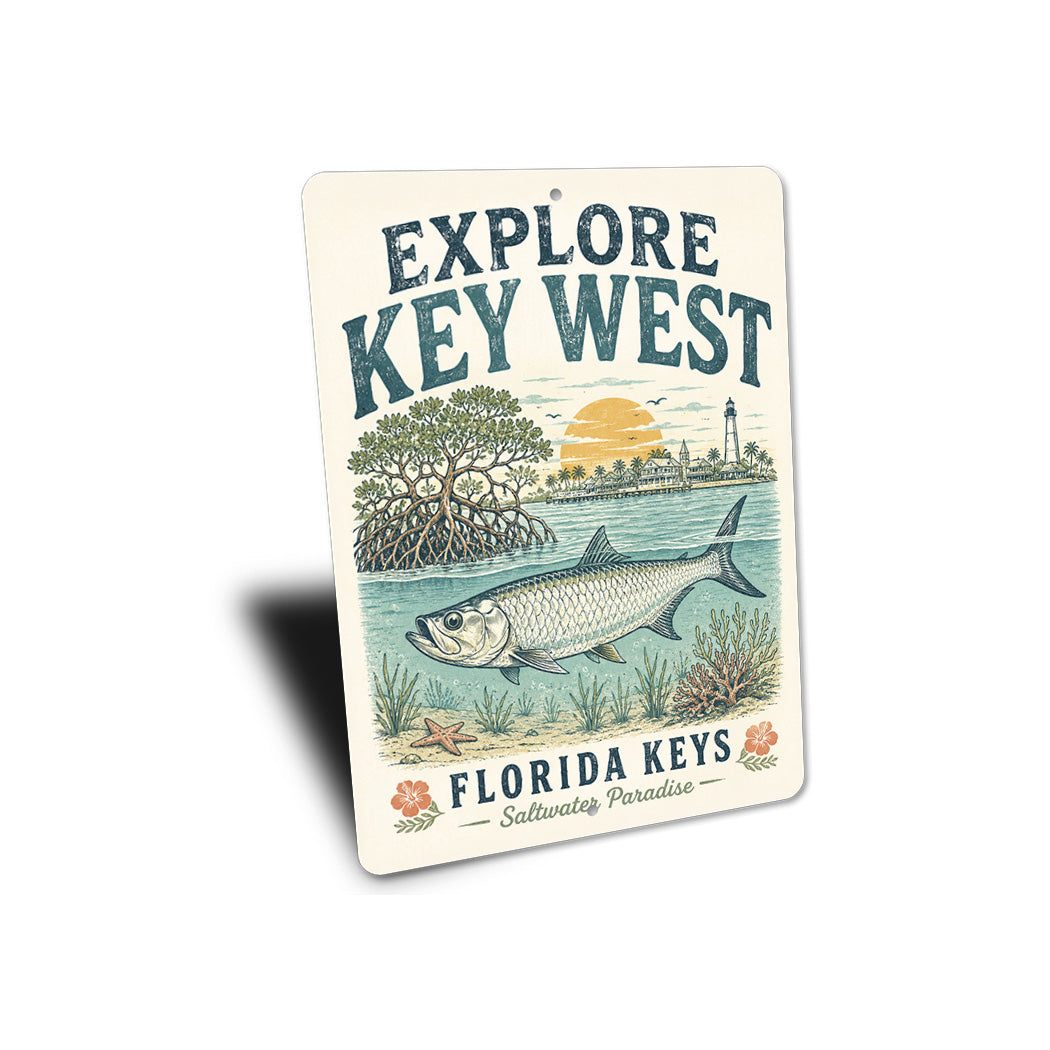 Explore Florida Keys Saltwater Paradise Sign