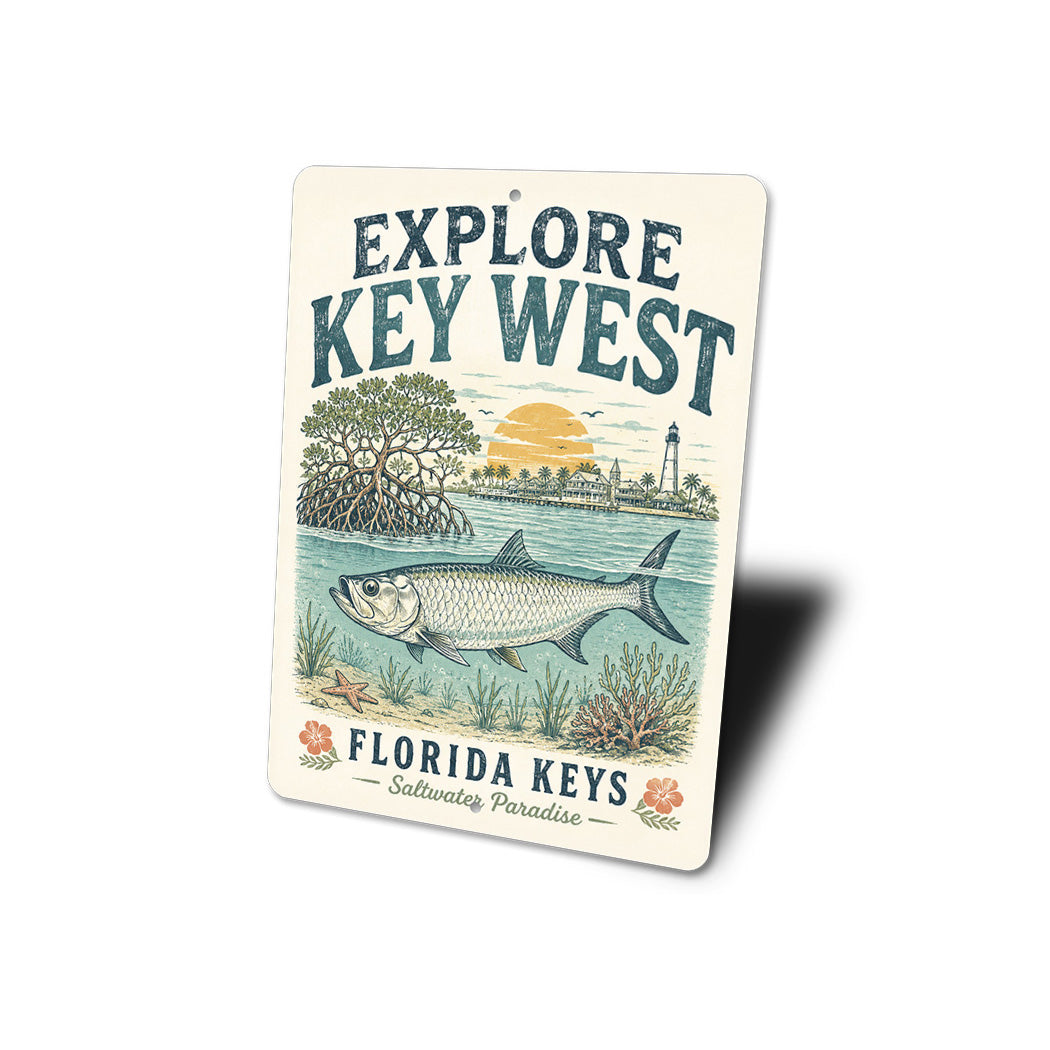 Explore Florida Keys Saltwater Paradise Sign