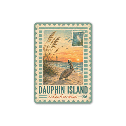 Dauphin Island Pelican Stamp Sign