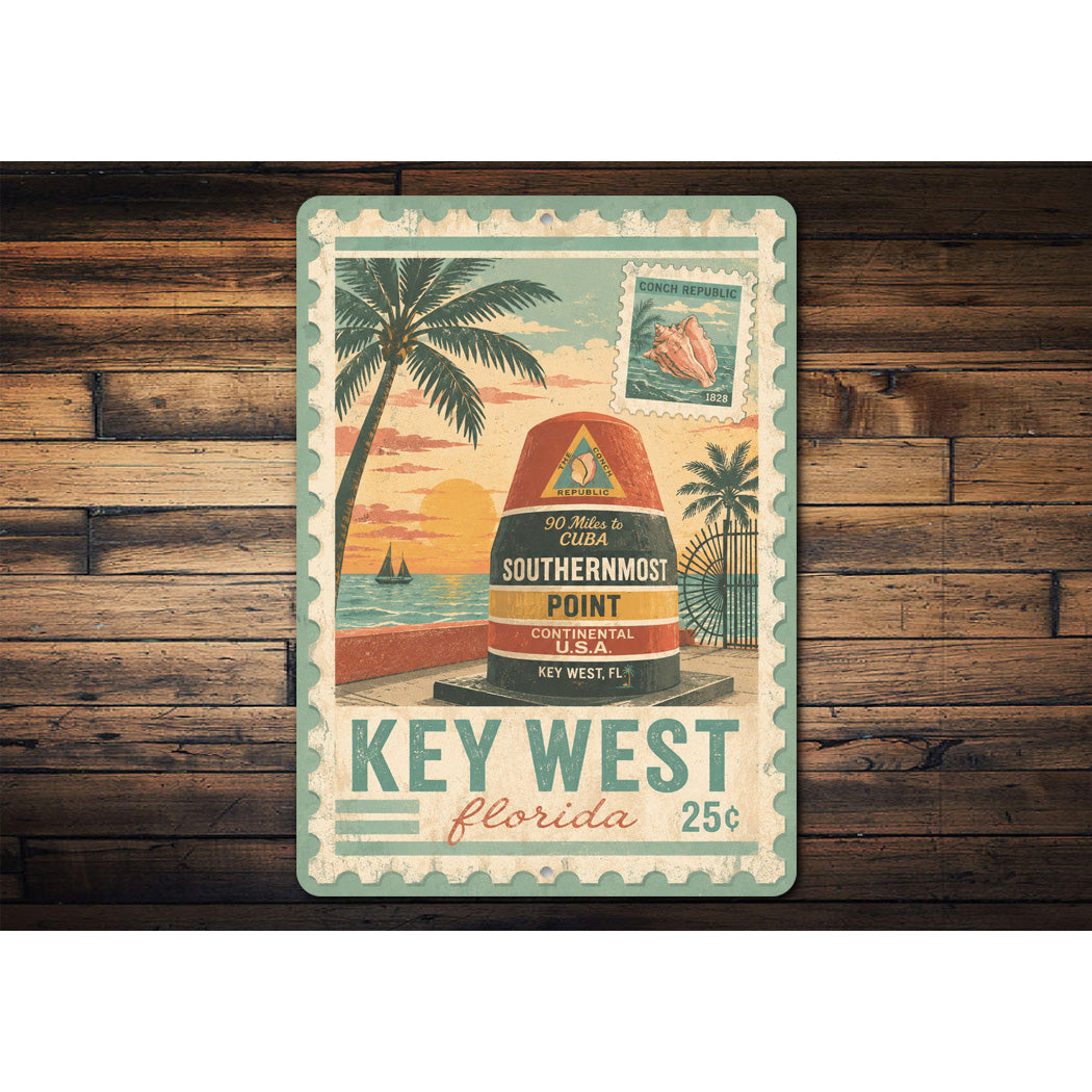 Key West Conch Republic Stamp Sign