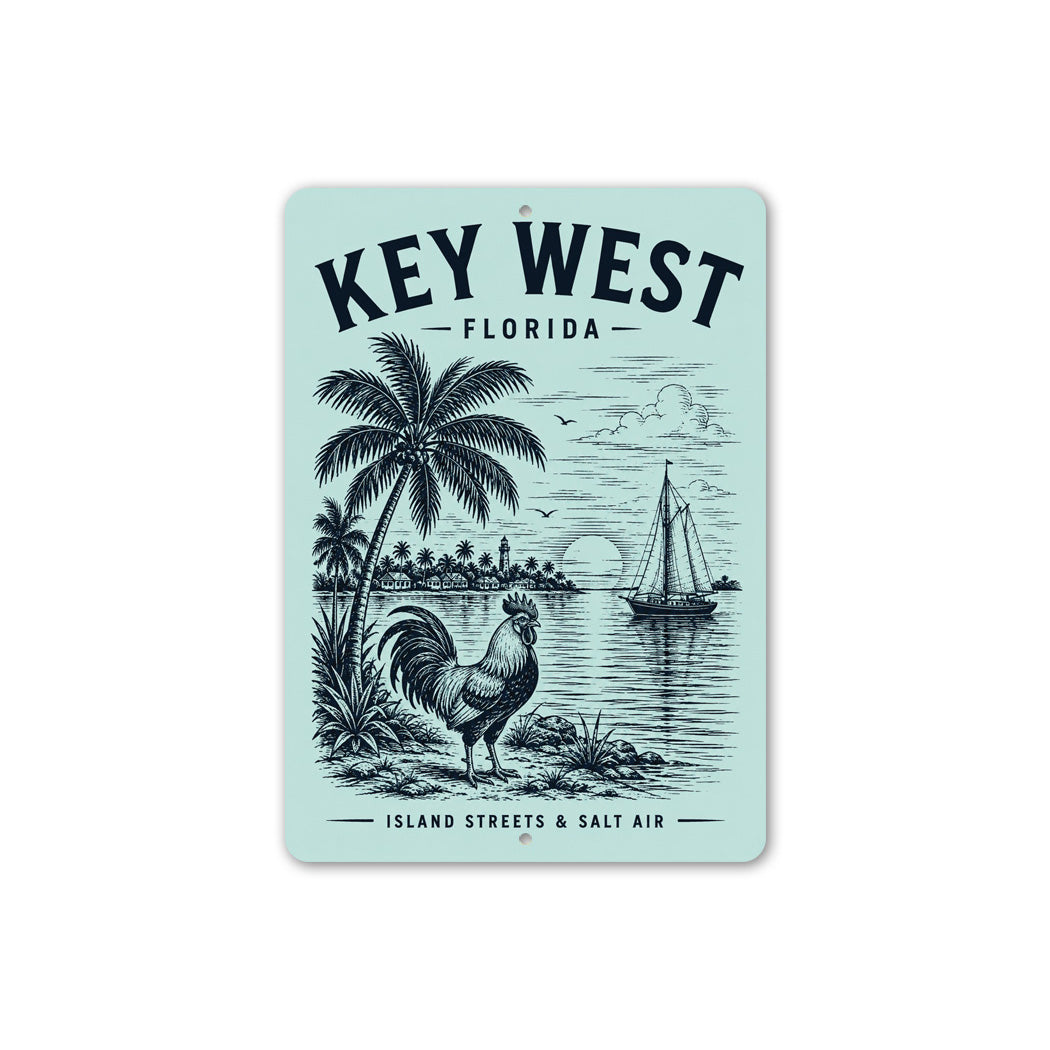 Salt Air Rooster Key West Sign