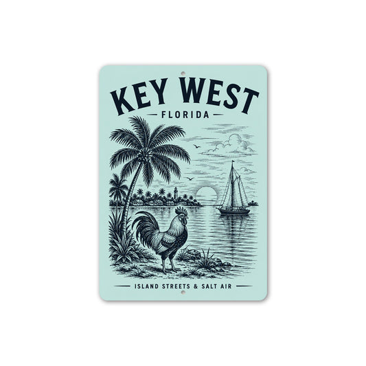 Salt Air Rooster Key West Sign