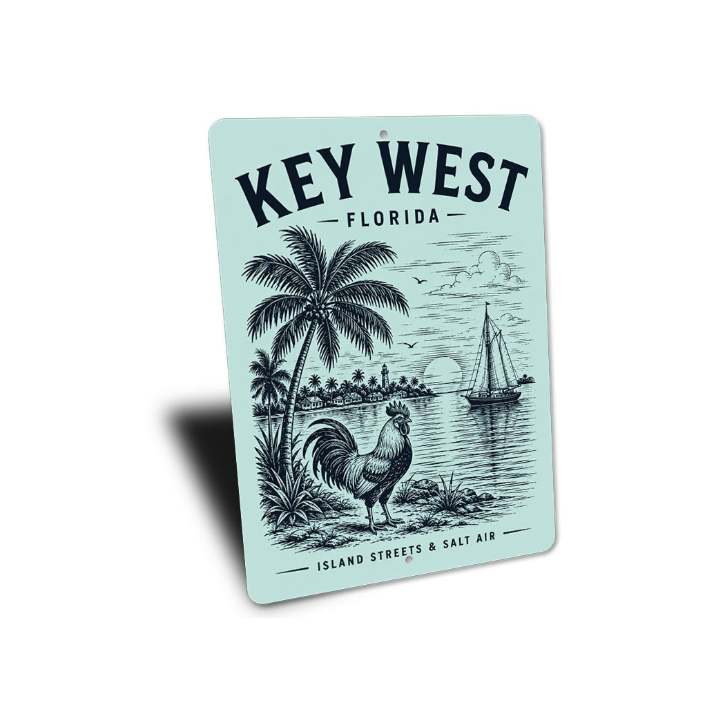 Salt Air Rooster Key West Sign