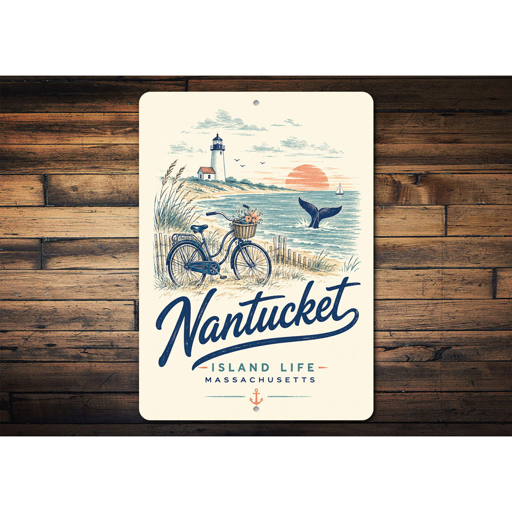 Nantucket Island Life Bicycle Sign