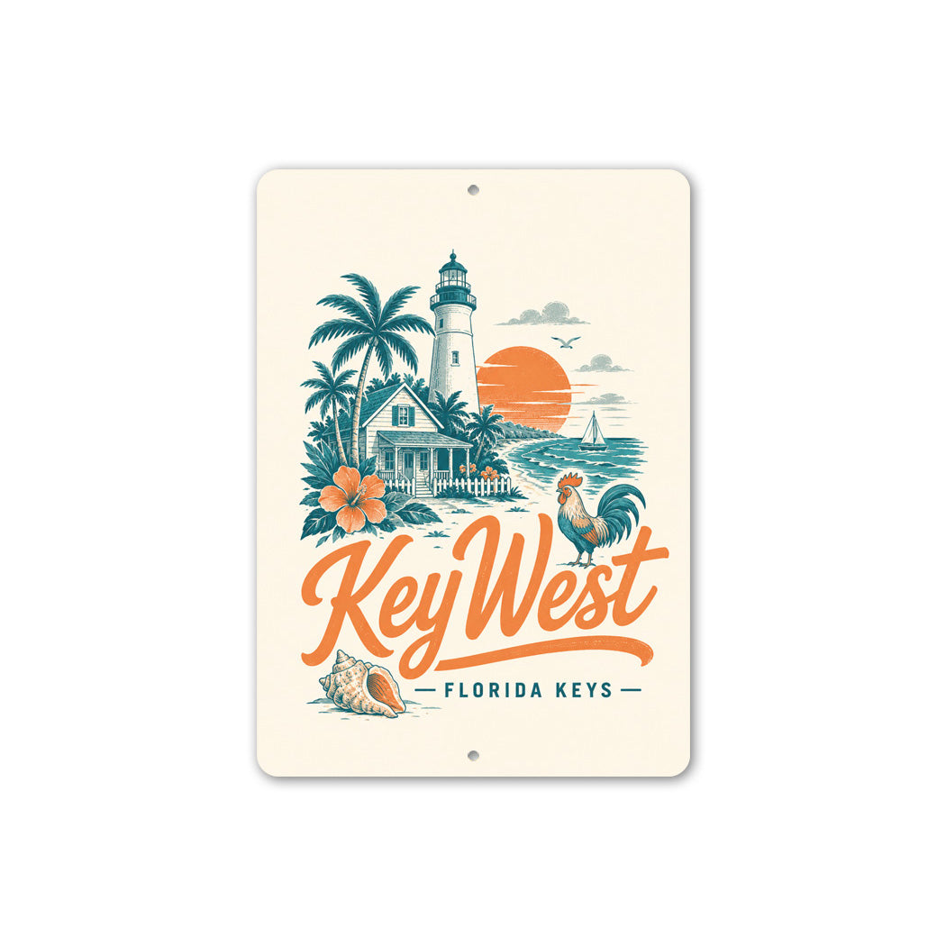 Key West Rooster Conch Sign
