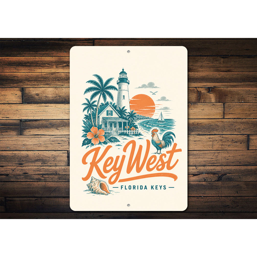 Key West Rooster Conch Sign