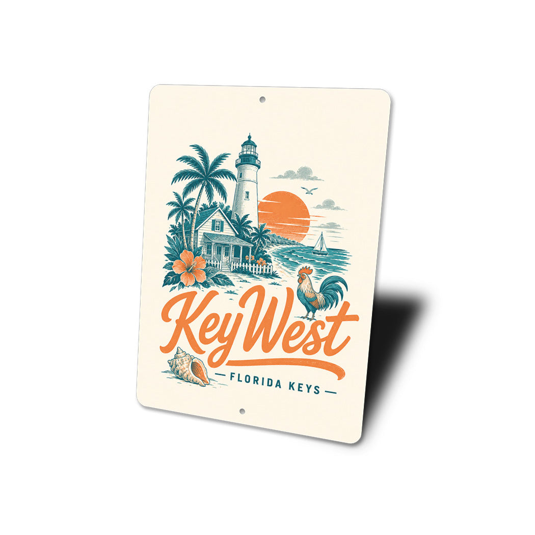 Key West Rooster Conch Sign