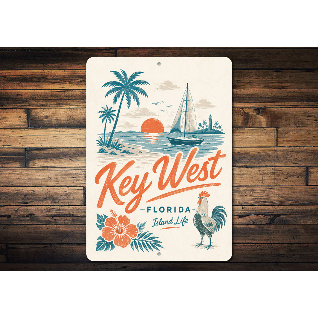Key West Rooster Island Life Sign