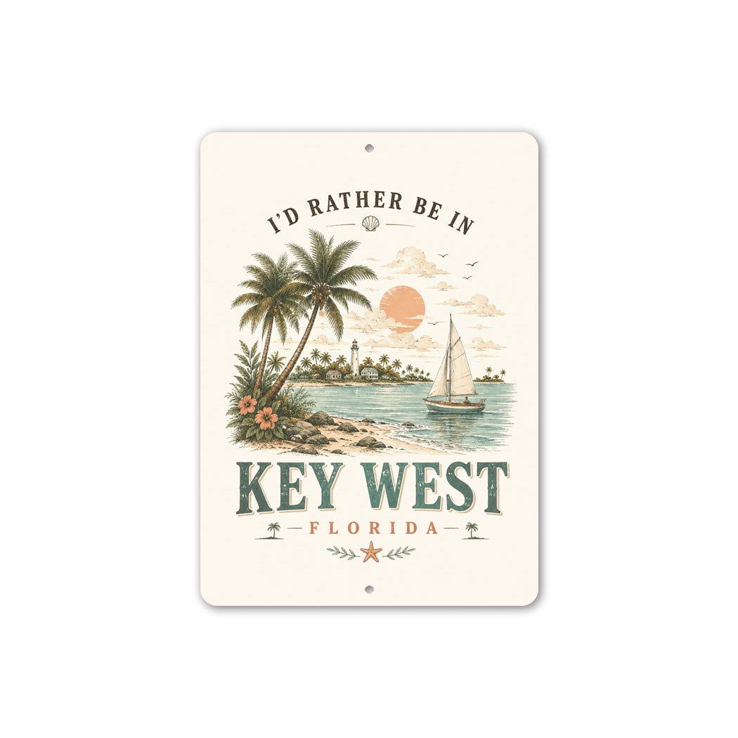 Rather be in Key West Sailboat Sign
