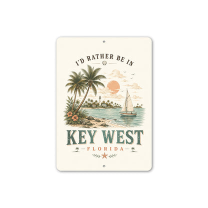 Rather be in Key West Sailboat Sign
