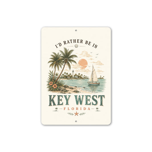 Rather be in Key West Sailboat Sign