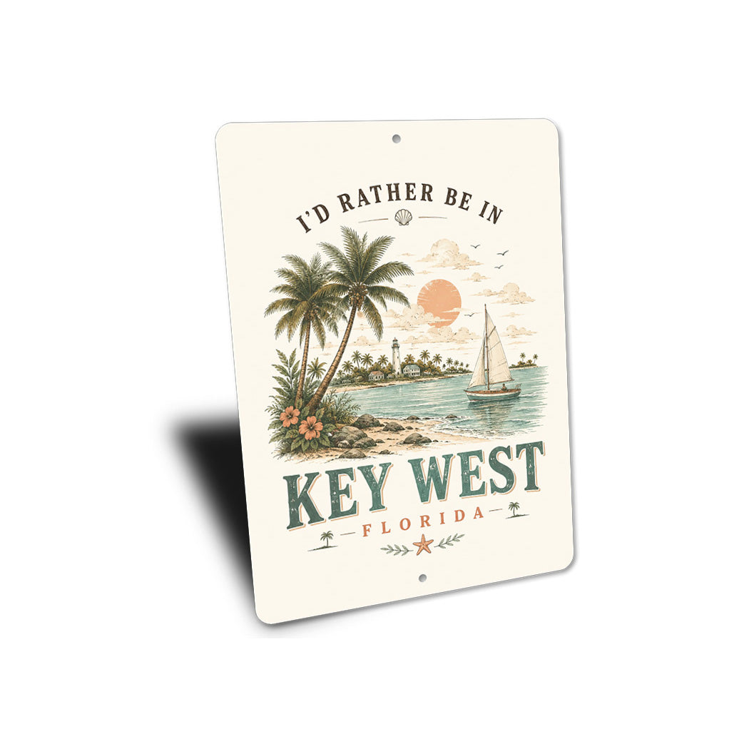 Rather be in Key West Sailboat Sign