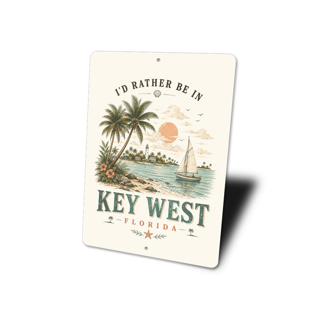 Rather be in Key West Sailboat Sign